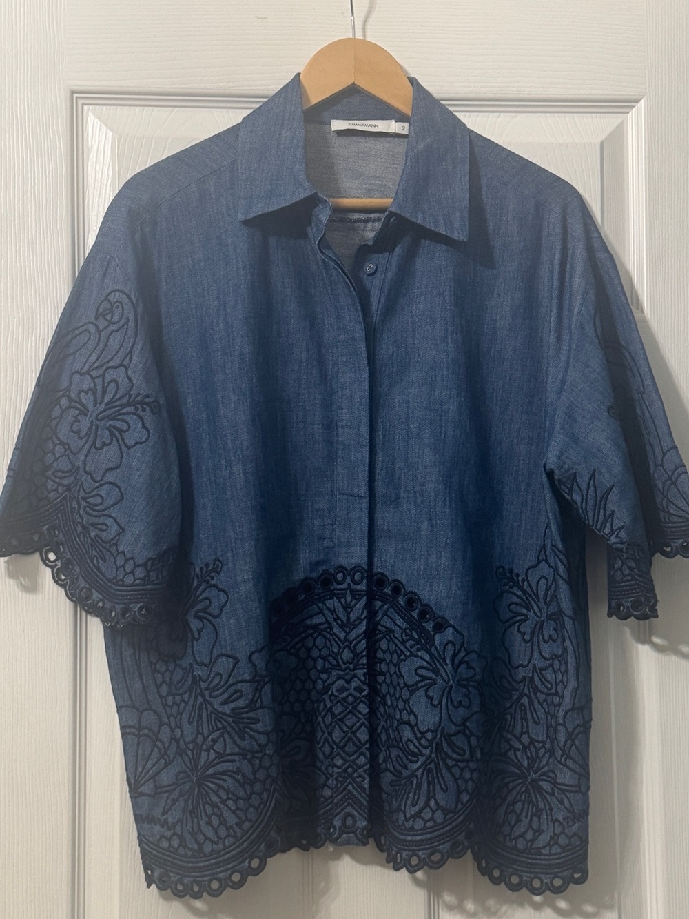 Zimmermann Coco Embroidered Denim Shirt - Picture 8 of 13